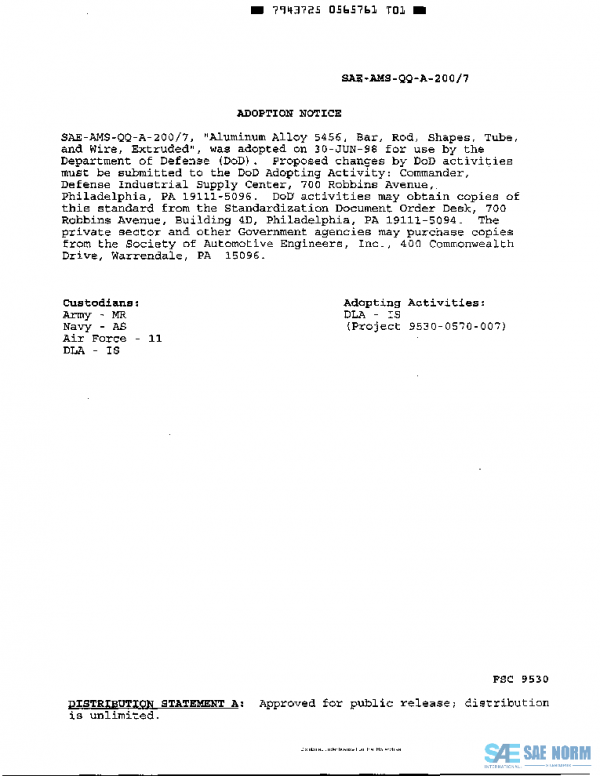 SAE AMSQQA200/7 PDF SAE AMSQQA200/7 PDF