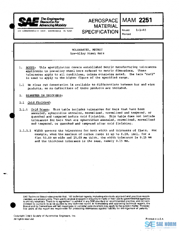 SAE MAM2251 PDF SAE MAM2251 PDF