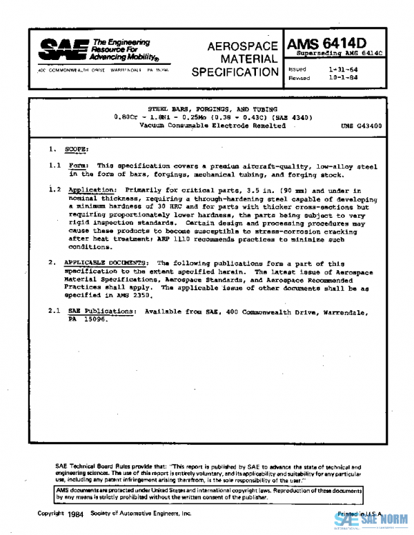 SAE AMS6414D PDF SAE AMS6414D PDF