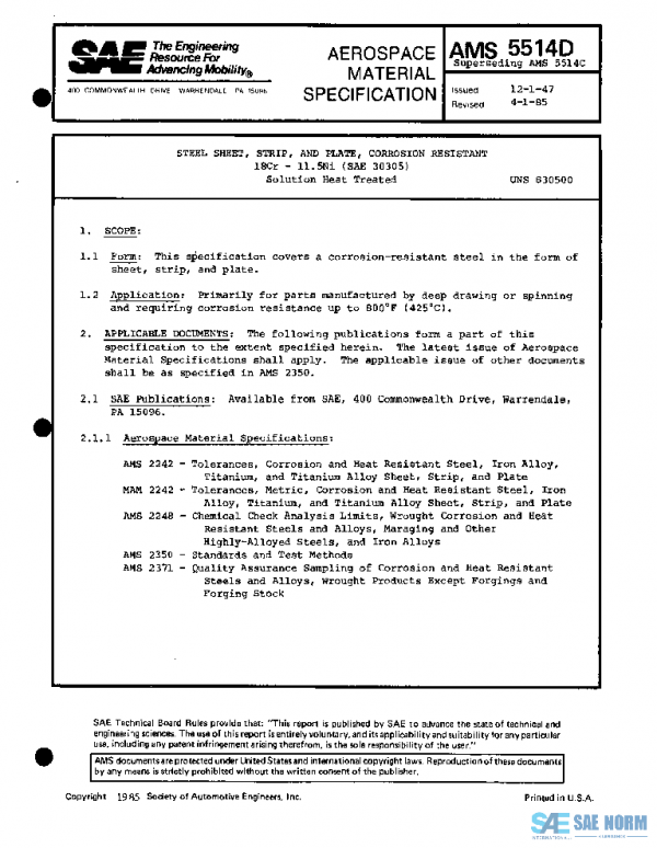 SAE AMS5514D PDF