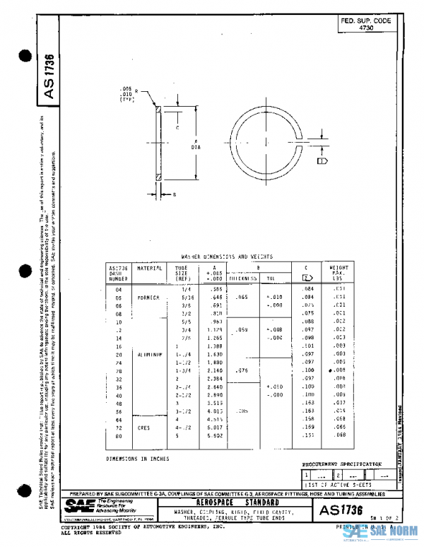 SAE AS1736 PDF SAE AS1736 PDF