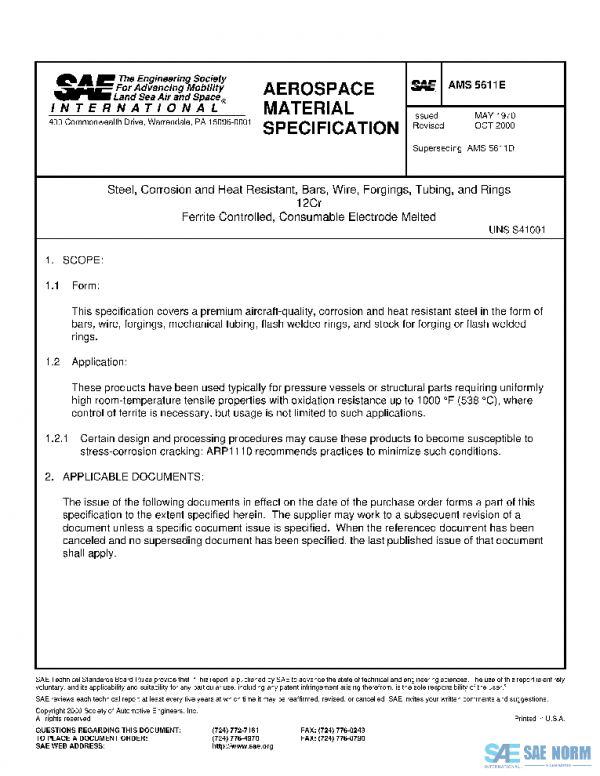 SAE AMS5611E PDF