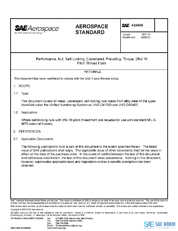 SAE AS4958 PDF SAE AS4958 PDF