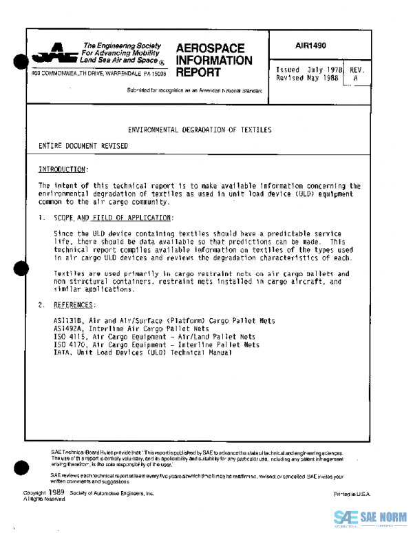SAE AIR1490A PDF
