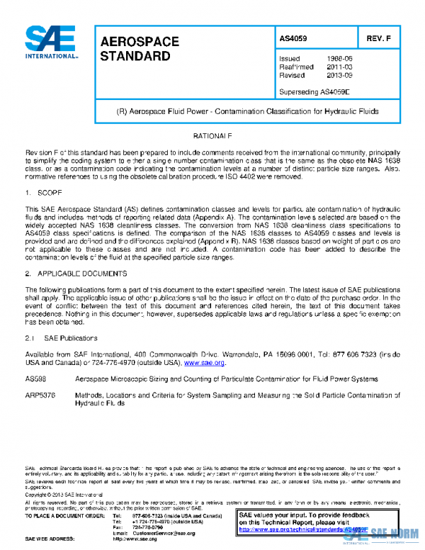 SAE AS4059F PDF SAE AS4059F PDF