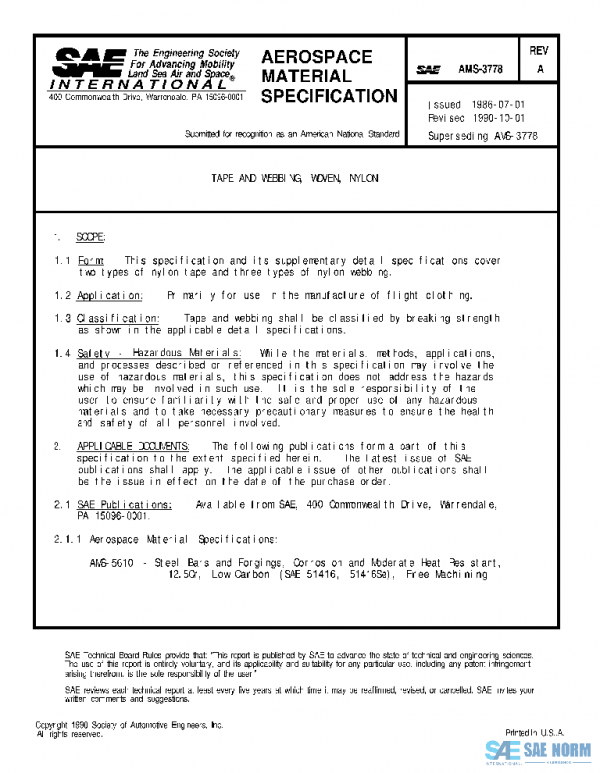 SAE AMS3778A PDF SAE AMS3778A PDF