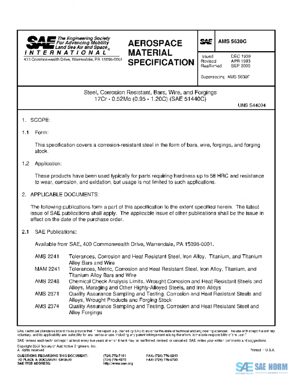 SAE AMS5630G PDF
