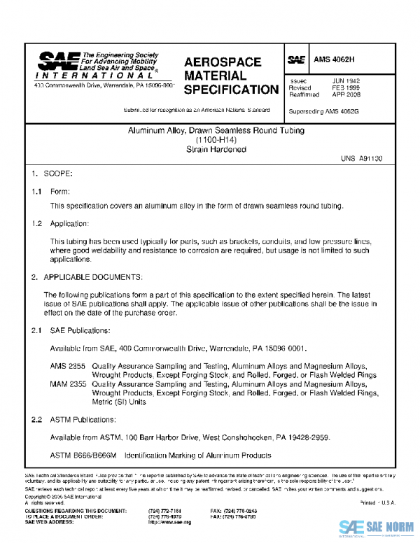 SAE AMS4062H PDF