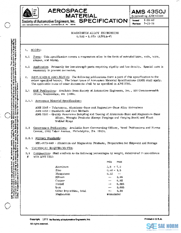 SAE AMS4350J PDF SAE AMS4350J PDF