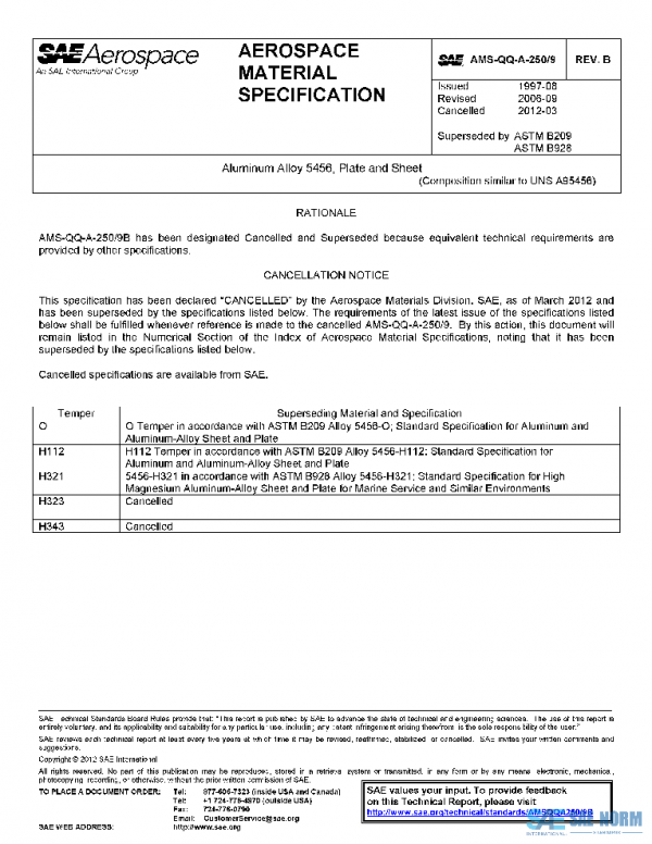 SAE AMSQQA250/9B PDF