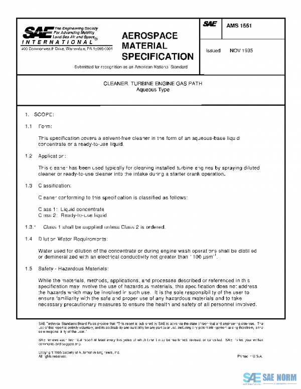 SAE AMS1551 PDF SAE AMS1551 PDF