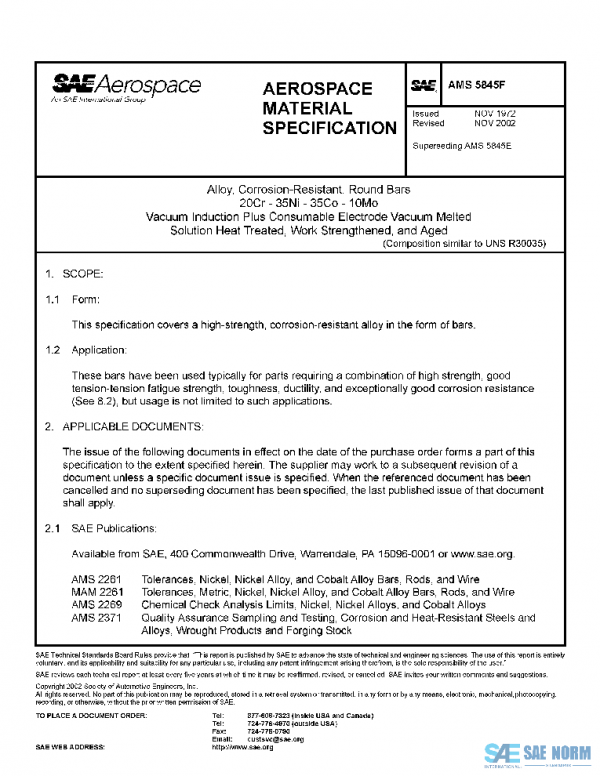 SAE AMS5845F PDF SAE AMS5845F PDF