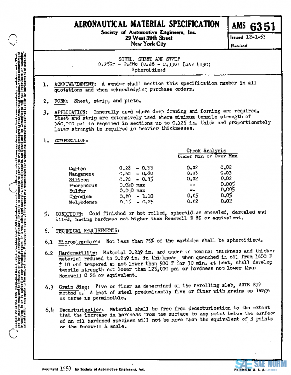 SAE AMS6351 PDF SAE AMS6351 PDF