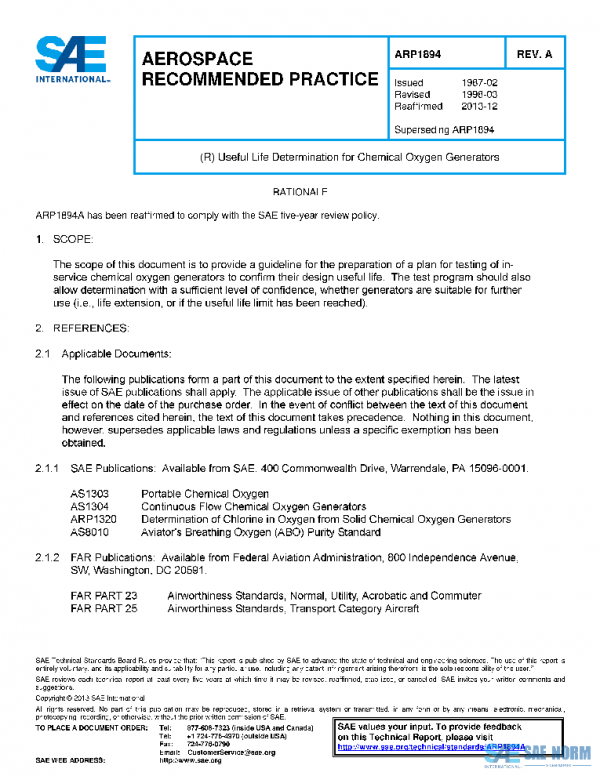 SAE ARP1894A PDF SAE ARP1894A PDF