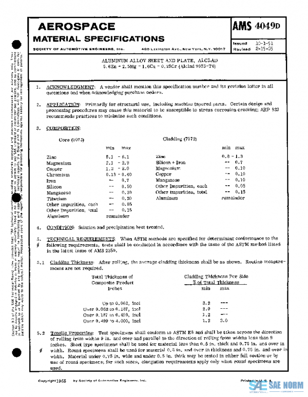 SAE AMS4049D PDF SAE AMS4049D PDF
