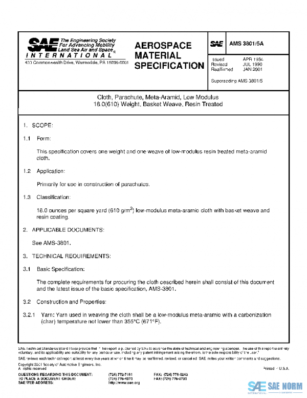 SAE AMS3801/5A PDF SAE AMS3801/5A PDF