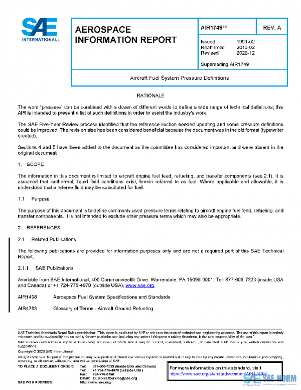 SAE AIR1749A PDF