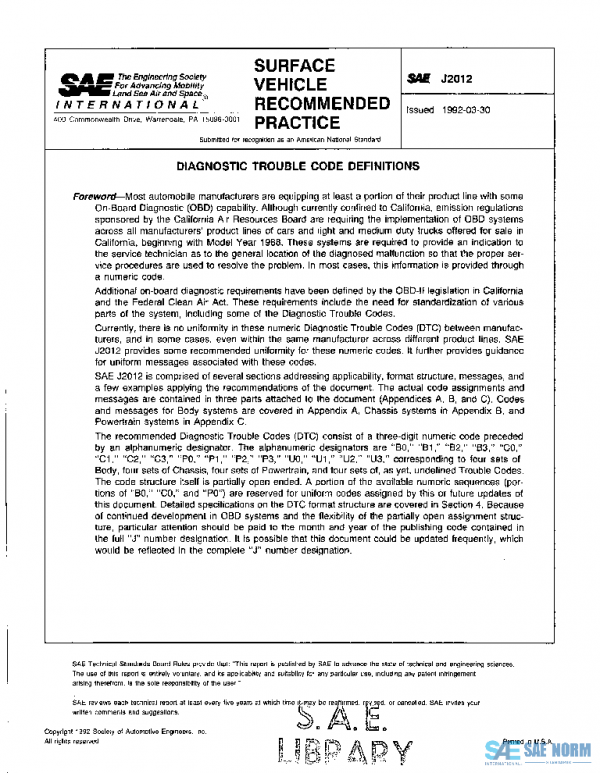 SAE J2012_199203 PDF