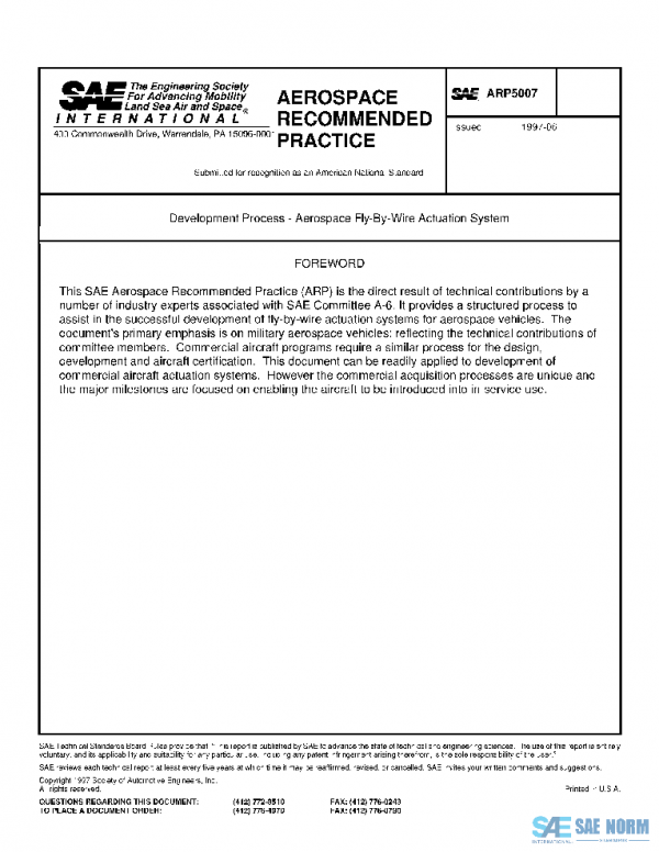 SAE ARP5007 PDF