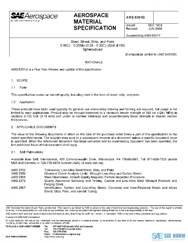 SAE AMS6351G PDF SAE AMS6351G PDF