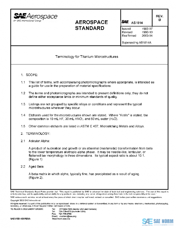 SAE AS1814B PDF SAE AS1814B PDF