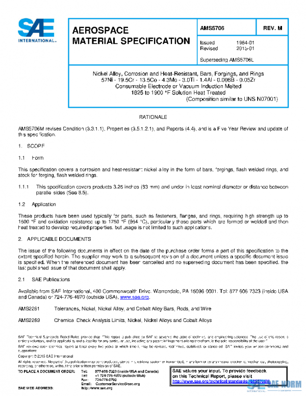 SAE AMS5706M PDF SAE AMS5706M PDF