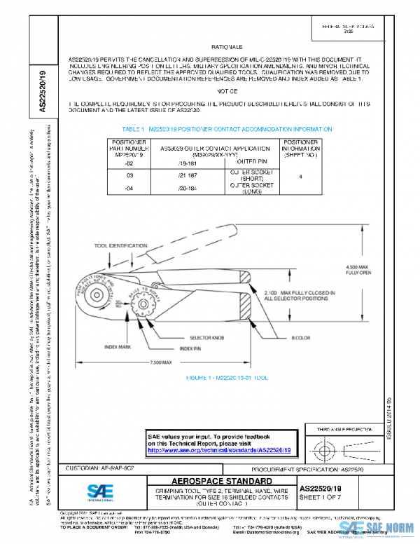 SAE AS22520/19 PDF SAE AS22520/19 PDF