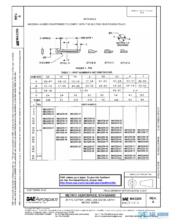 SAE MA3259A PDF