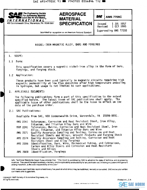 SAE AMS7705C PDF SAE AMS7705C PDF