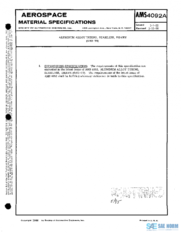 SAE AMS4092A PDF SAE AMS4092A PDF