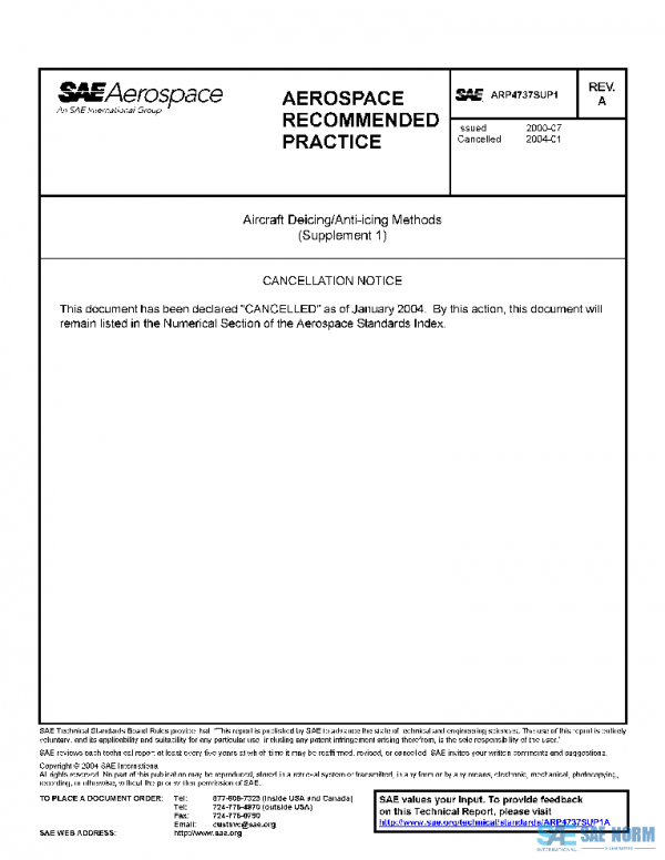 SAE ARP4737SUP1A PDF