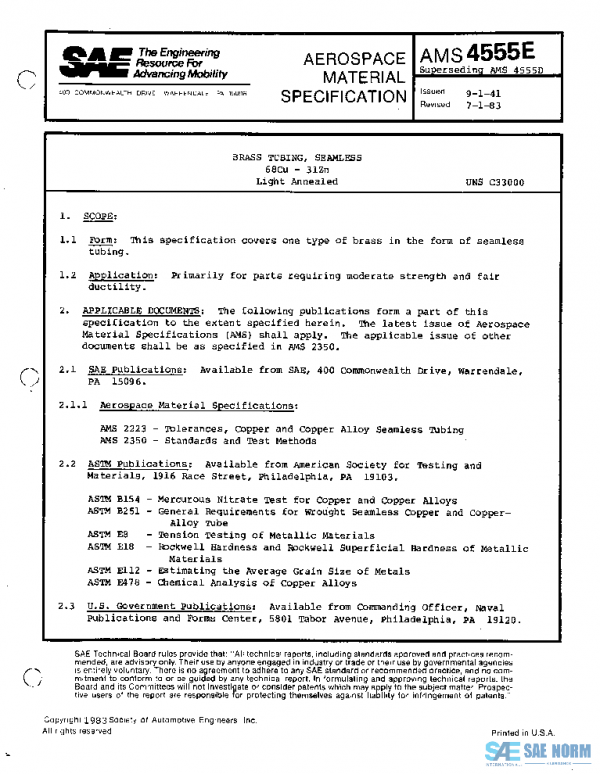 SAE AMS4555E PDF SAE AMS4555E PDF