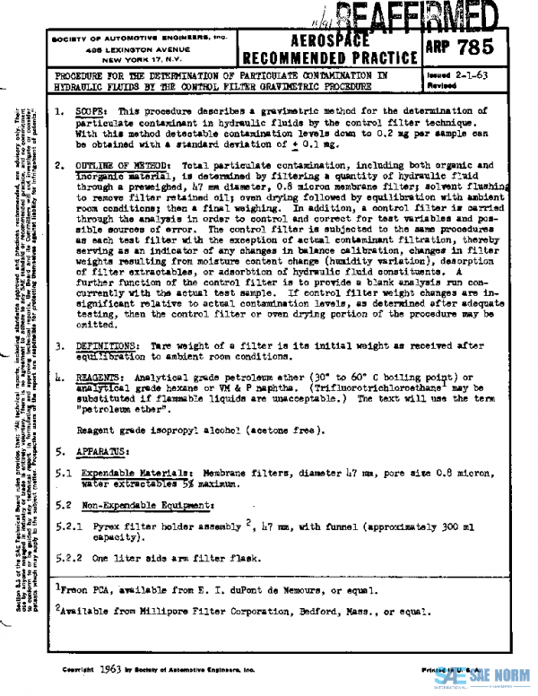 SAE ARP785 PDF