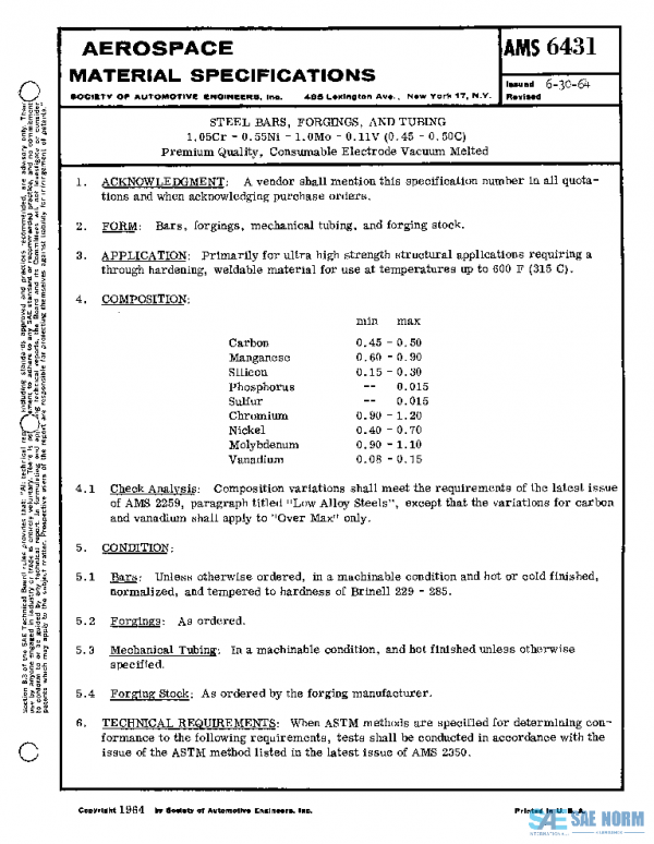 SAE AMS6431 PDF SAE AMS6431 PDF