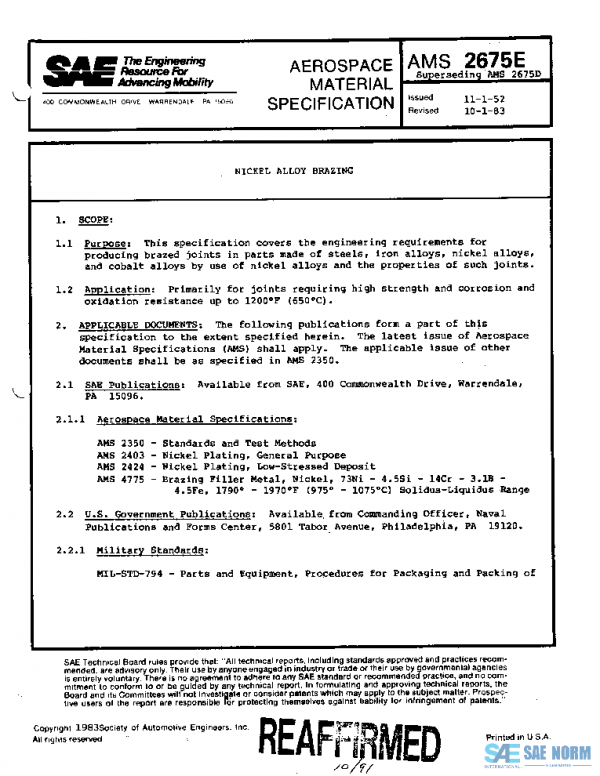 SAE AMS2675E PDF