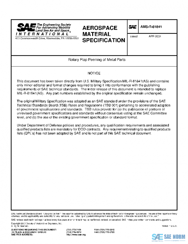 SAE AMSR81841 PDF SAE AMSR81841 PDF