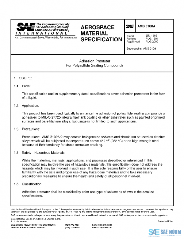 SAE AMS3100A PDF