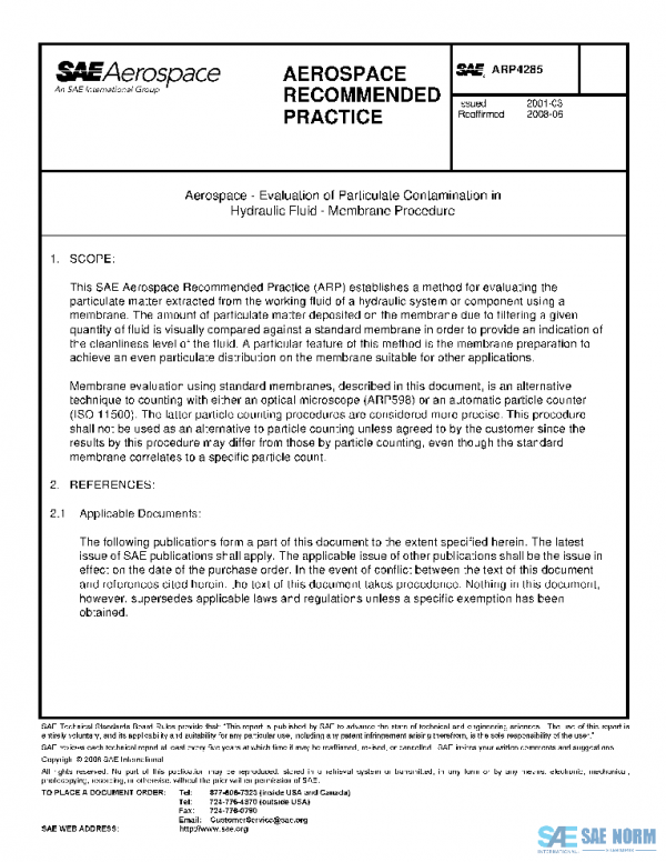 SAE ARP4285 PDF