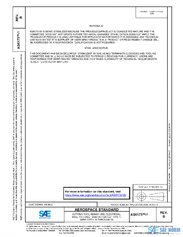 SAE AS6173/1B PDF SAE AS6173/1B PDF