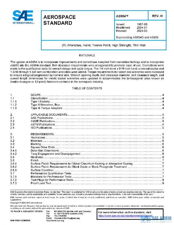 SAE AS954H PDF