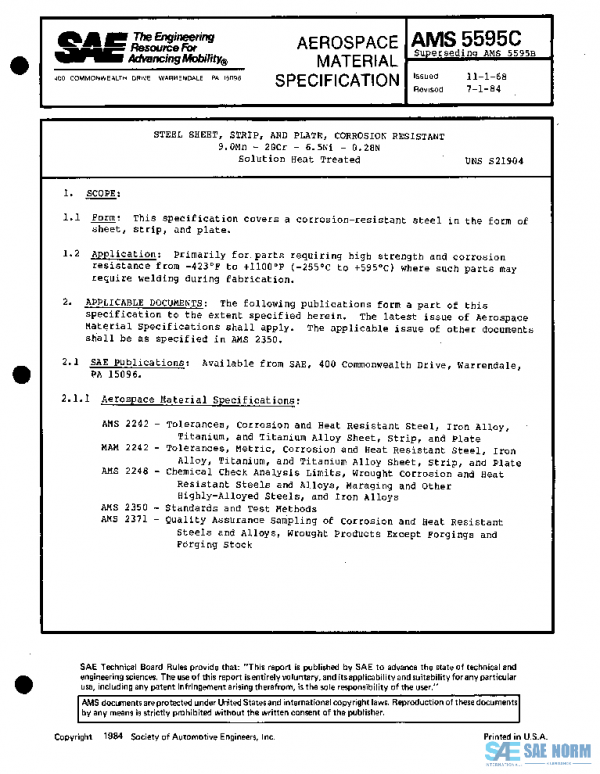 SAE AMS5595C PDF SAE AMS5595C PDF