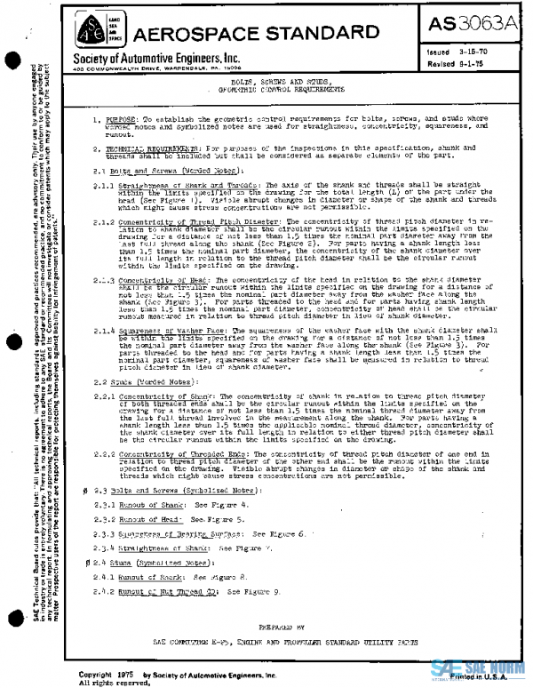 SAE AS3063A PDF SAE AS3063A PDF