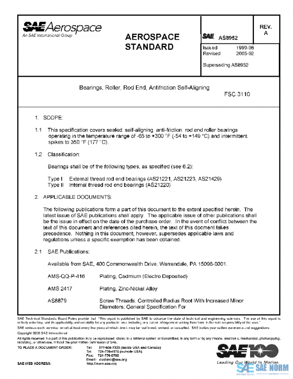 SAE AS8952A PDF SAE AS8952A PDF