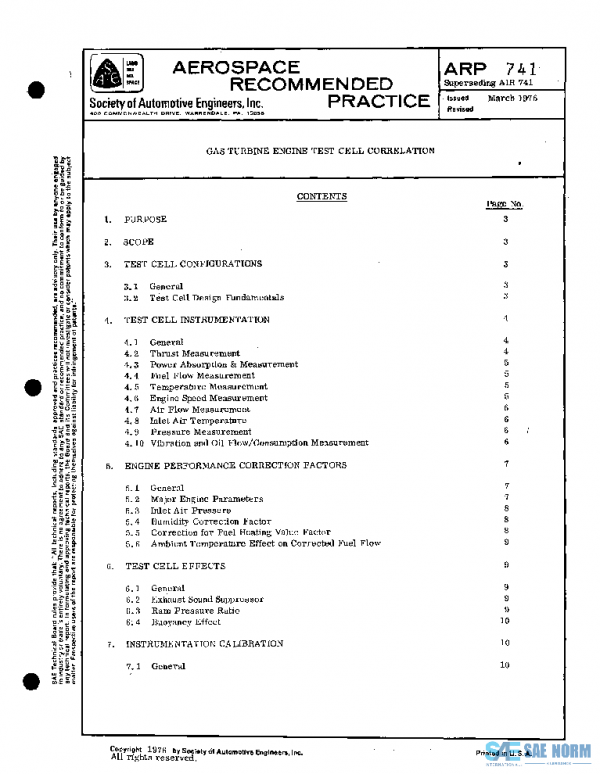SAE ARP741 PDF