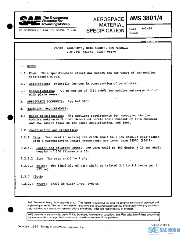 SAE AMS3801/4 PDF SAE AMS3801/4 PDF