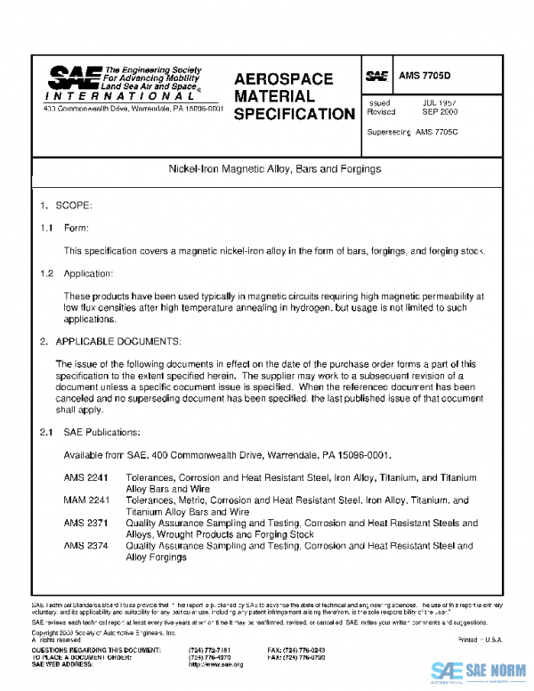 SAE AMS7705D PDF