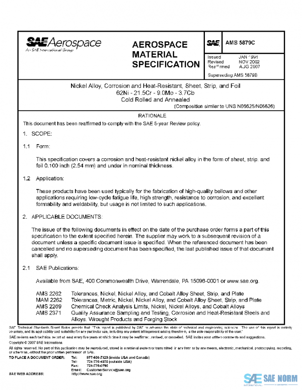 SAE AMS5879C PDF SAE AMS5879C PDF
