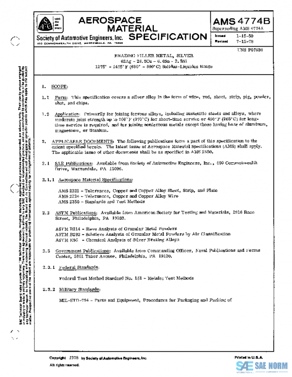 SAE AMS4774B PDF SAE AMS4774B PDF