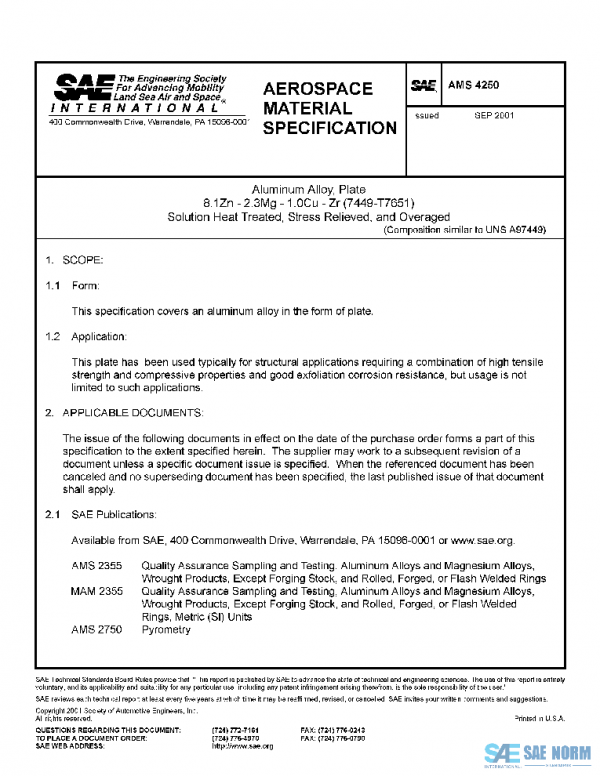 SAE AMS4250 PDF SAE AMS4250 PDF
