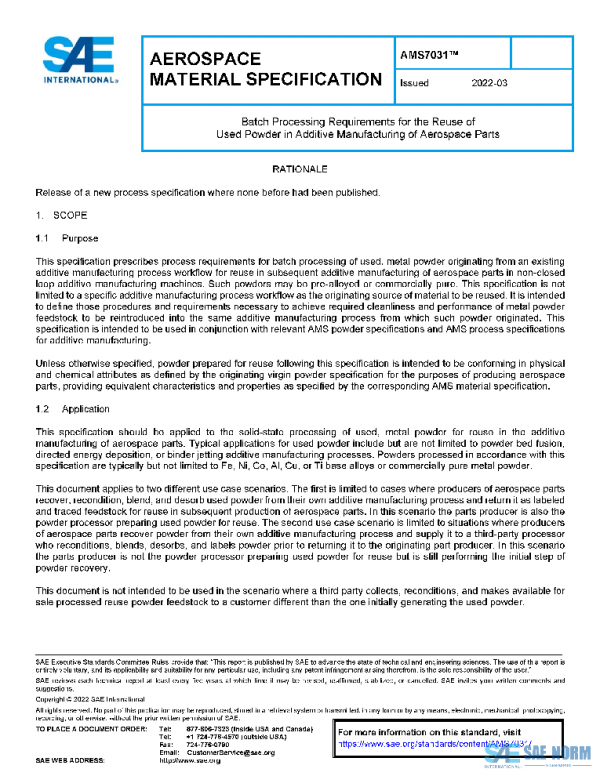 SAE AMS7031 PDF SAE AMS7031 PDF